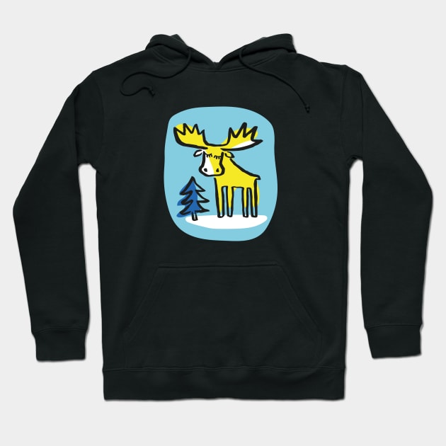 Swedish Moose in the Woods Hoodie by ceciliawaxberg